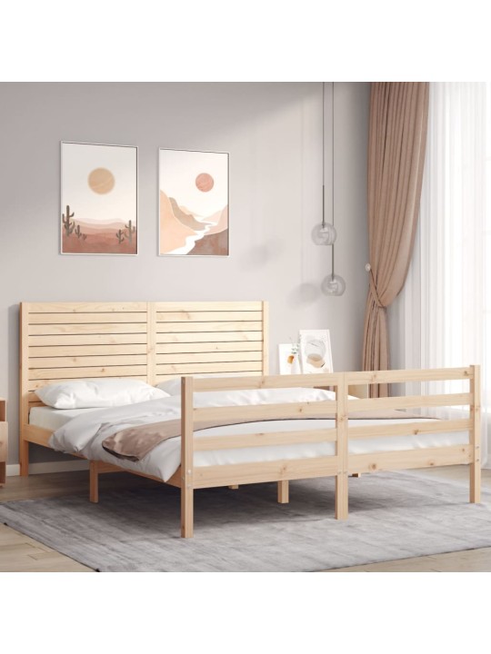 Rám postele s čelem King Size masivní dřevo