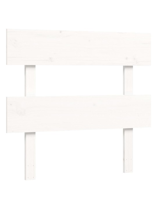 Rám postele s čelem bílý 90 x 200 cm masivní dřevo