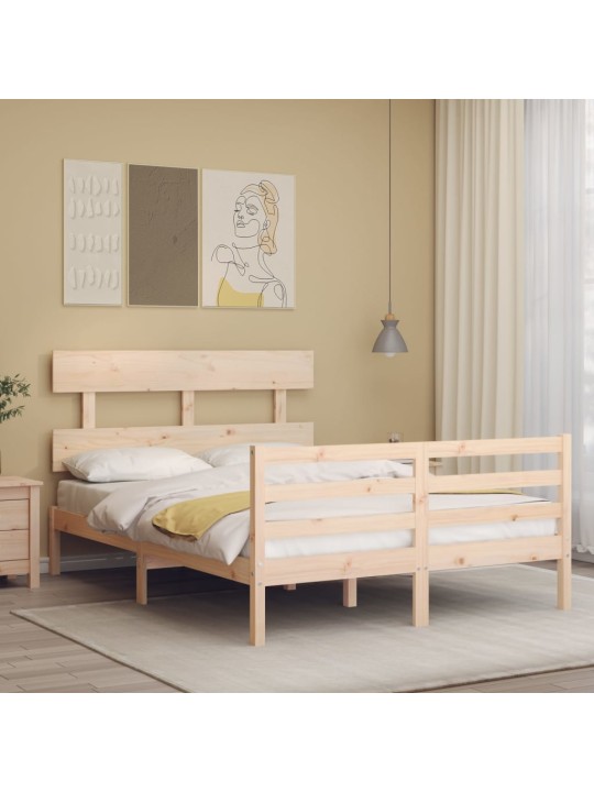Rám postele s čelem 120 x 200 cm masivní dřevo
