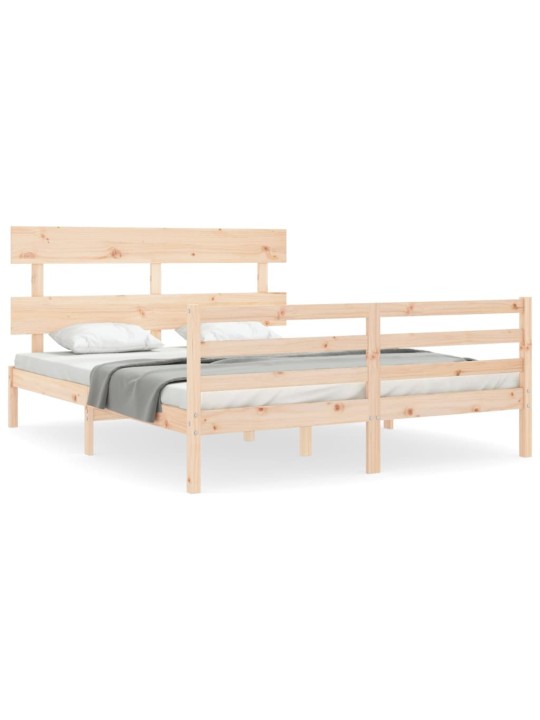 Rám postele s čelem King Size masivní dřevo