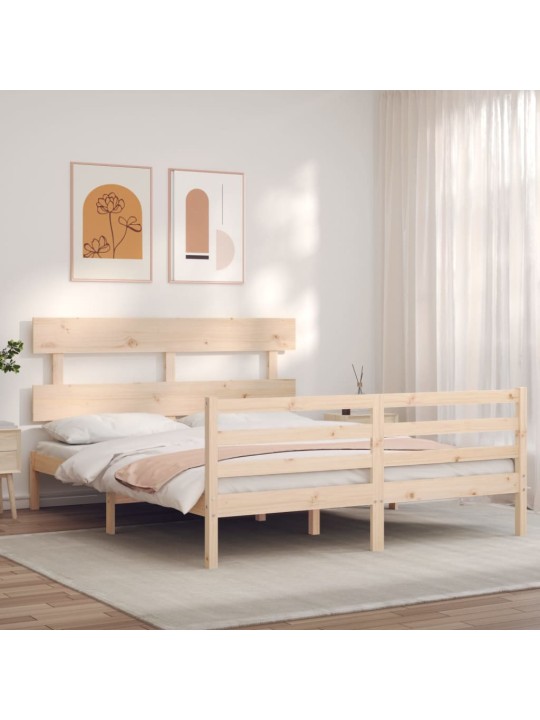 Rám postele s čelem King Size masivní dřevo