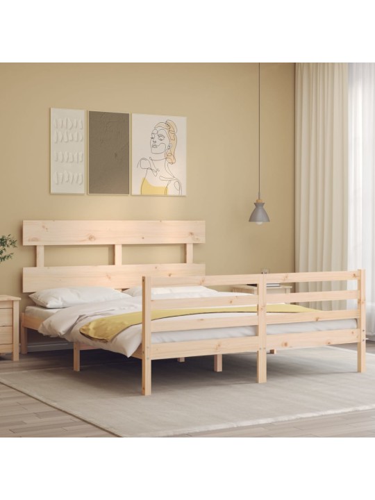 Rám postele s čelem King Size masivní dřevo