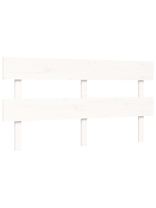 Rám postele s čelem bílý 160 x 200 cm masivní dřevo