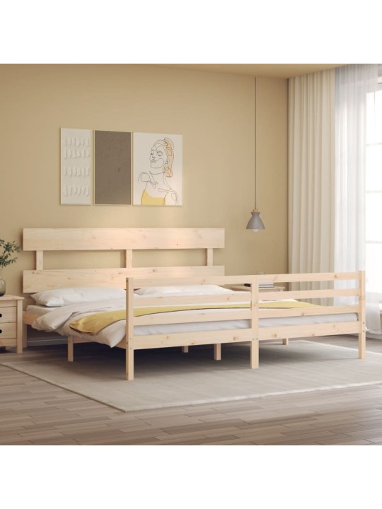 Rám postele s čelem Super King Size masivní dřevo