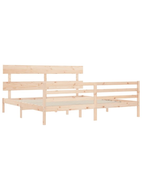 Rám postele s čelem 200 x 200 cm masivní dřevo