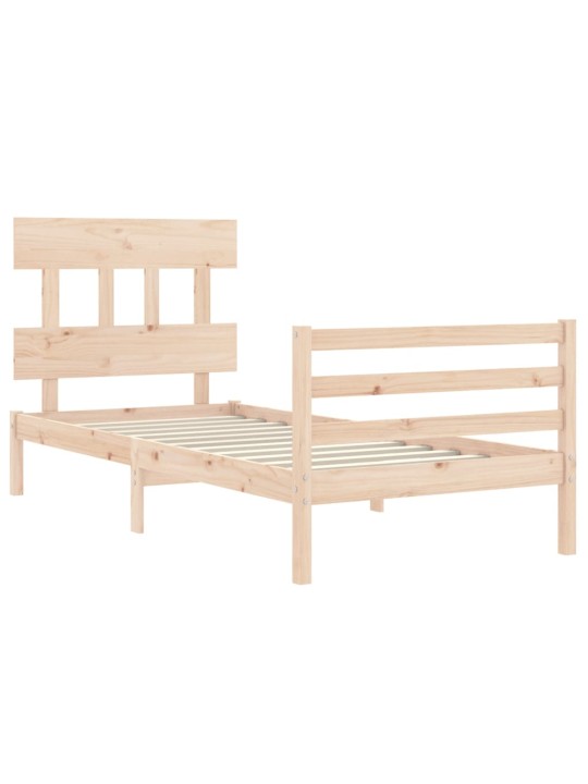 Rám postele s čelem 90 x 200 cm masivní dřevo