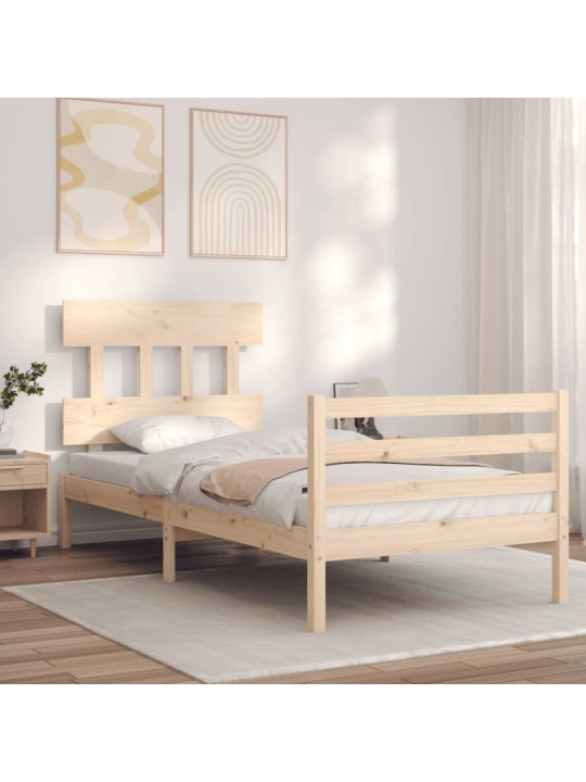 Rám postele s čelem 90 x 200 cm masivní dřevo