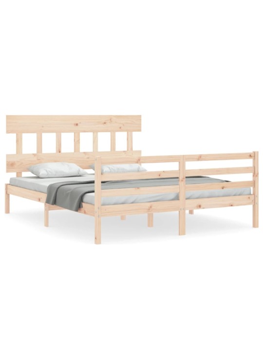 Rám postele s čelem King Size masivní dřevo