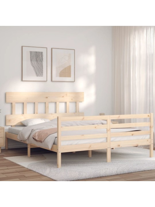 Rám postele s čelem King Size masivní dřevo