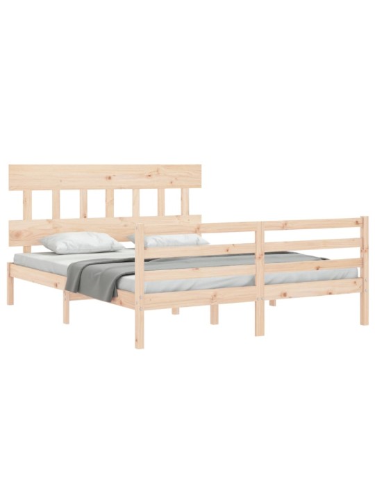 Rám postele s čelem King Size masivní dřevo