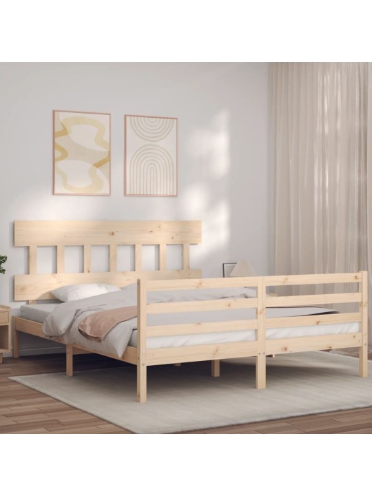 Rám postele s čelem King Size masivní dřevo