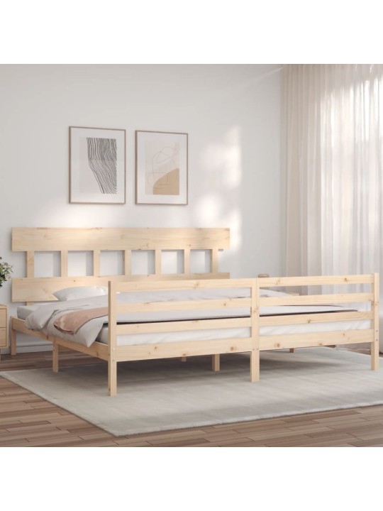 Rám postele s čelem Super King Size masivní dřevo