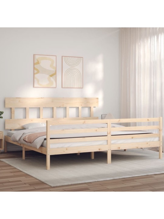 Rám postele s čelem Super King Size masivní dřevo