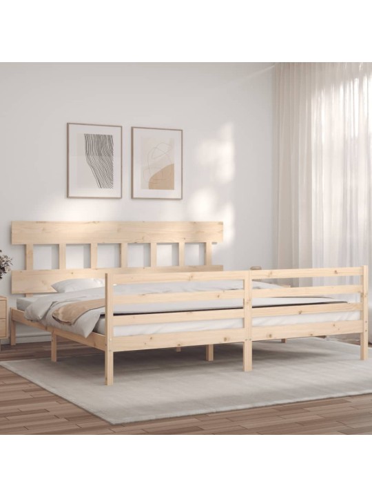Rám postele s čelem 200 x 200 cm masivní dřevo