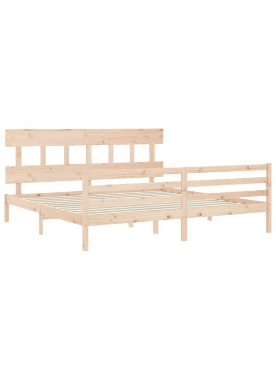 Rám postele s čelem 200 x 200 cm masivní dřevo