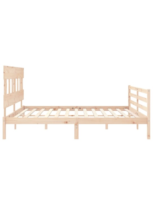 Rám postele s čelem 200 x 200 cm masivní dřevo