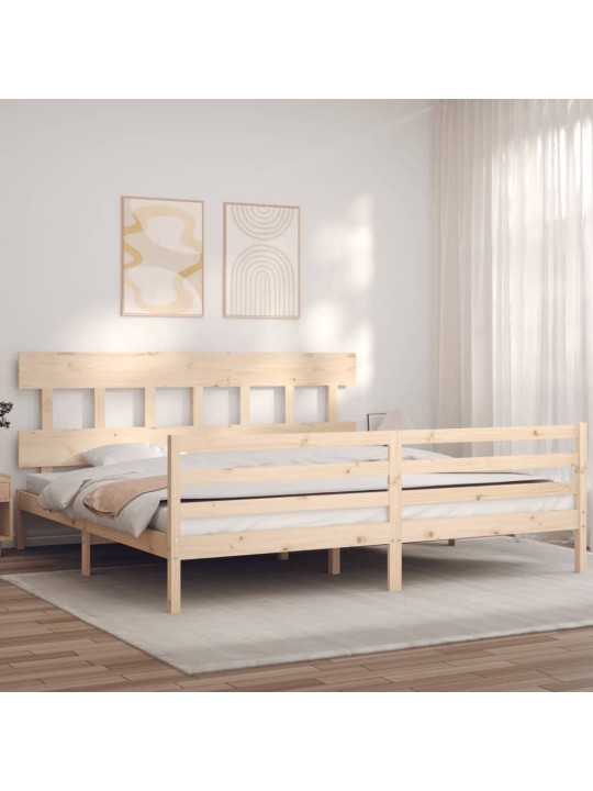 Rám postele s čelem 200 x 200 cm masivní dřevo