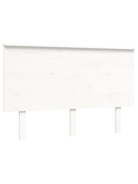 Rám postele s čelem bílý 140 x 190 cm masivní dřevo