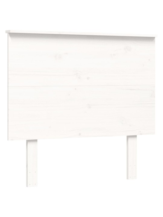 Rám postele s čelem bílý 90 x 200 cm masivní dřevo