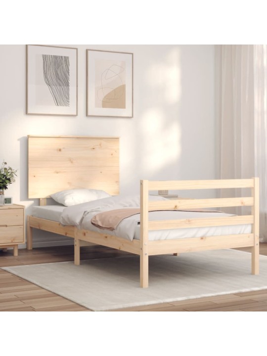 Rám postele s čelem 100 x 200 cm masivní dřevo