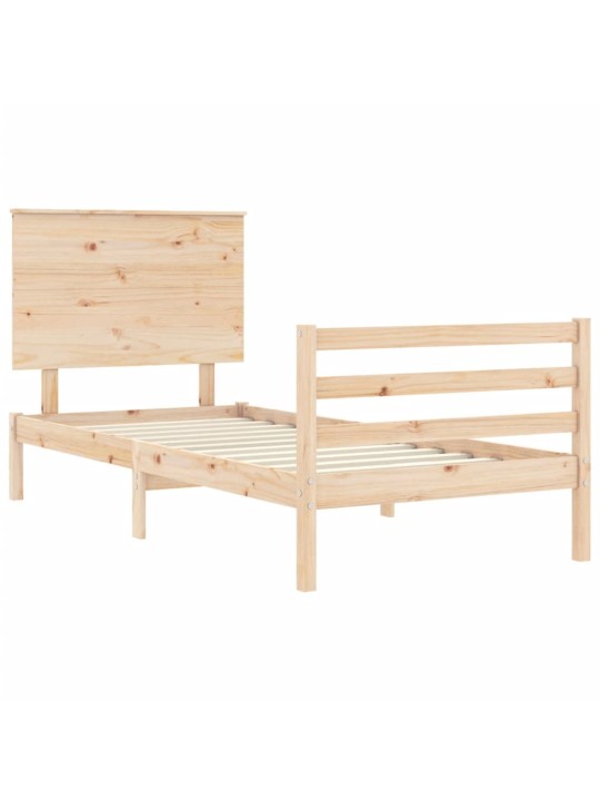 Rám postele s čelem 100 x 200 cm masivní dřevo