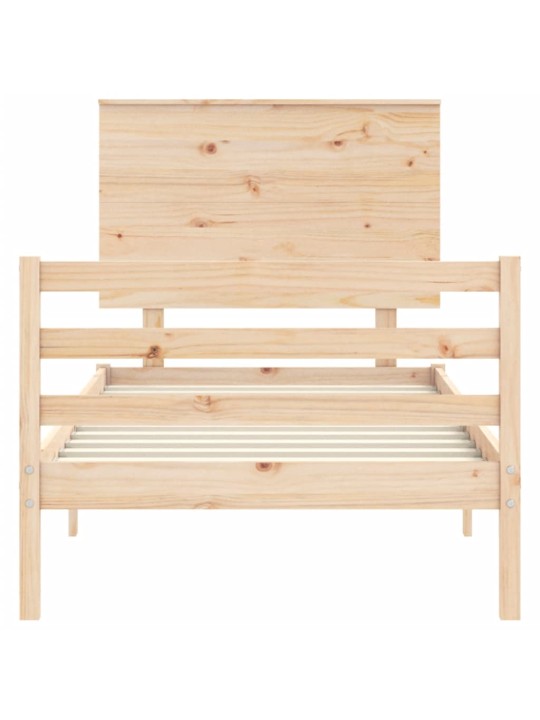 Rám postele s čelem 100 x 200 cm masivní dřevo