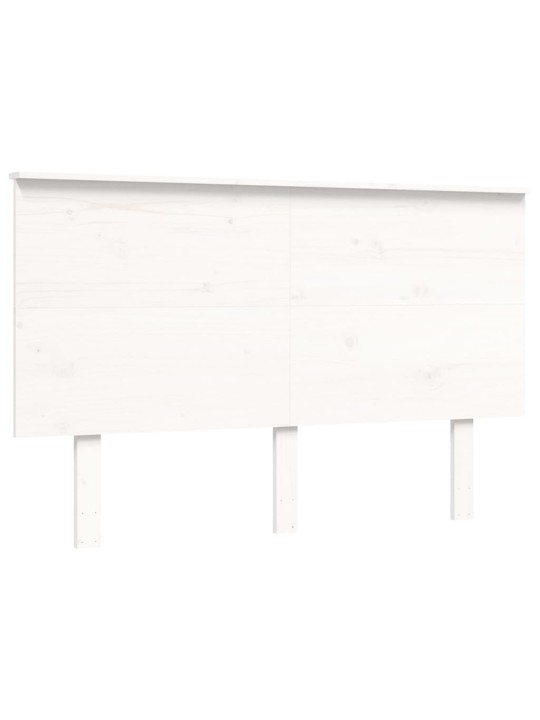 Rám postele s čelem bílý 140 x 200 cm masivní dřevo