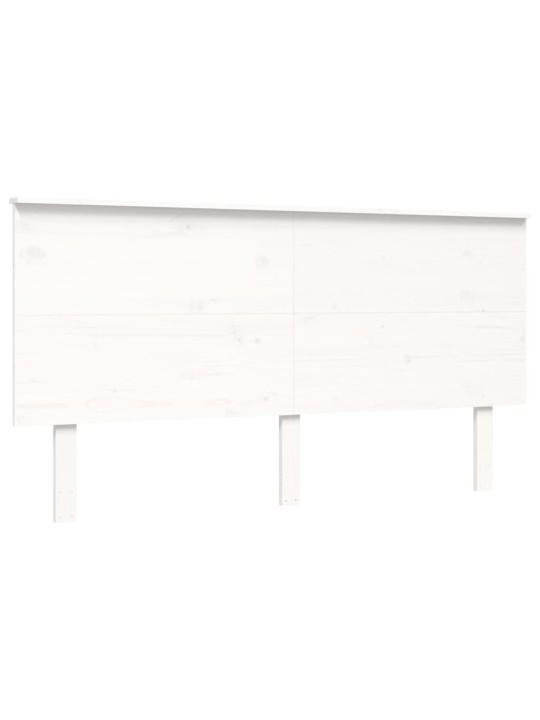 Rám postele s čelem bílý King Size masivní dřevo