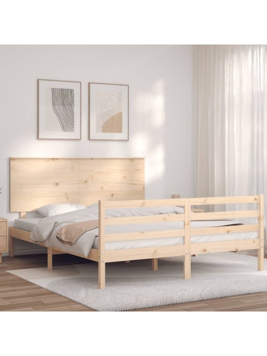 Rám postele s čelem 160 x 200 cm masivní dřevo