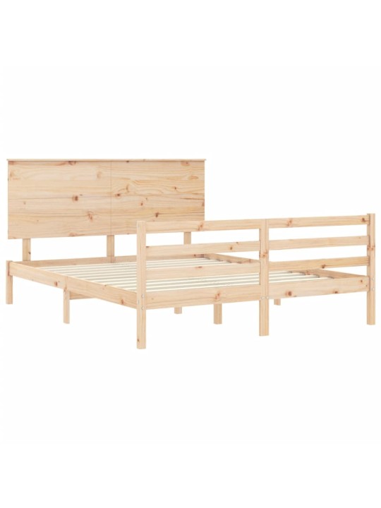 Rám postele s čelem 160 x 200 cm masivní dřevo