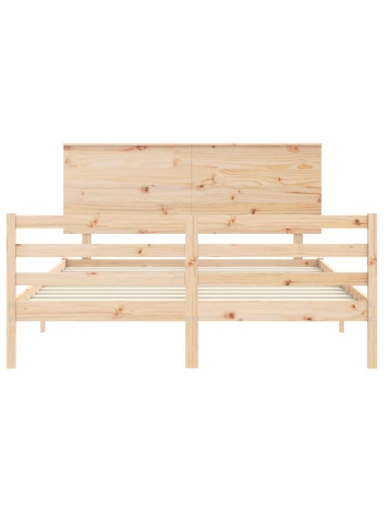 Rám postele s čelem 160 x 200 cm masivní dřevo