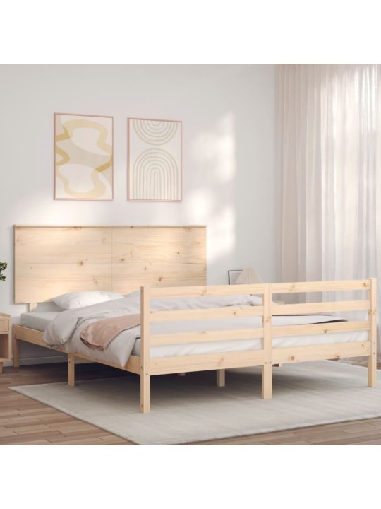 Rám postele s čelem 160 x 200 cm masivní dřevo