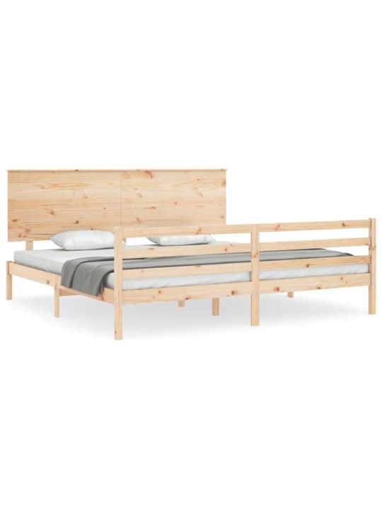 Rám postele s čelem 200 x 200 cm masivní dřevo