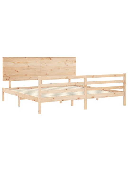 Rám postele s čelem 200 x 200 cm masivní dřevo