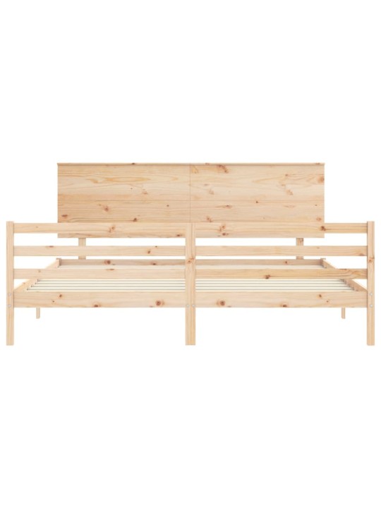 Rám postele s čelem 200 x 200 cm masivní dřevo