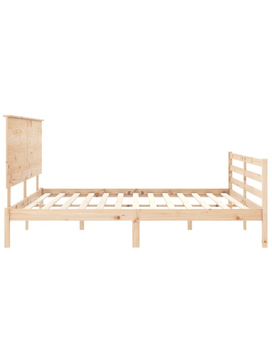 Rám postele s čelem 200 x 200 cm masivní dřevo