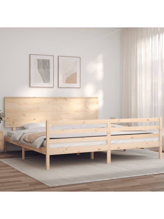 Rám postele s čelem 200 x 200 cm masivní dřevo