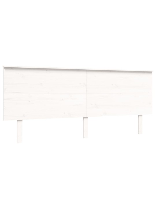 Rám postele s čelem bílý 200 x 200 cm masivní dřevo