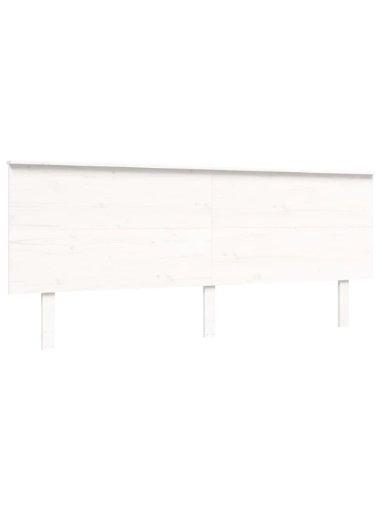 Rám postele s čelem bílý 200 x 200 cm masivní dřevo