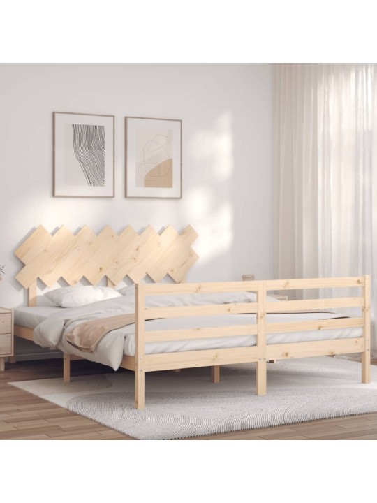 Rám postele s čelem 160 x 200 cm masivní dřevo