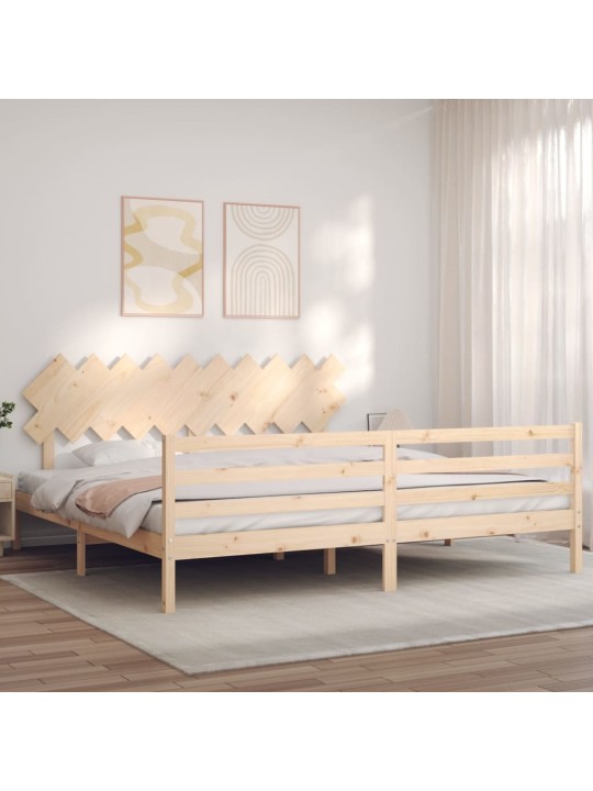 Rám postele s čelem 200 x 200 cm masivní dřevo
