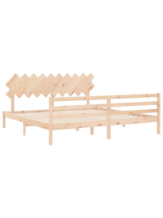 Rám postele s čelem 200 x 200 cm masivní dřevo