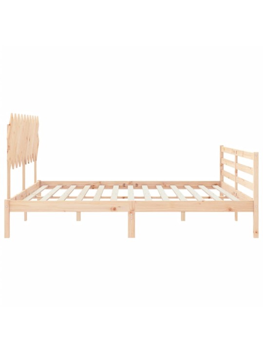 Rám postele s čelem 200 x 200 cm masivní dřevo
