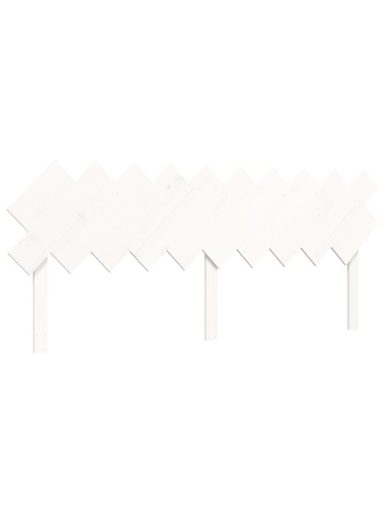 Rám postele s čelem bílý 200 x 200 cm masivní dřevo