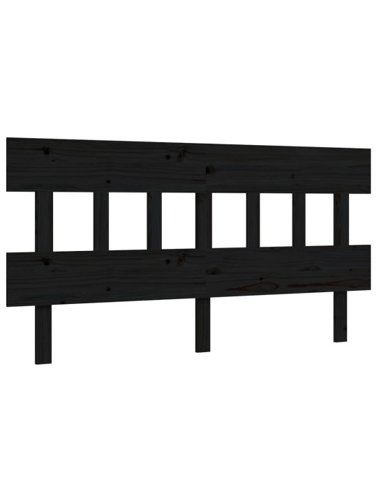 Postel s čelem pro seniory černý King Size masivní dřevo