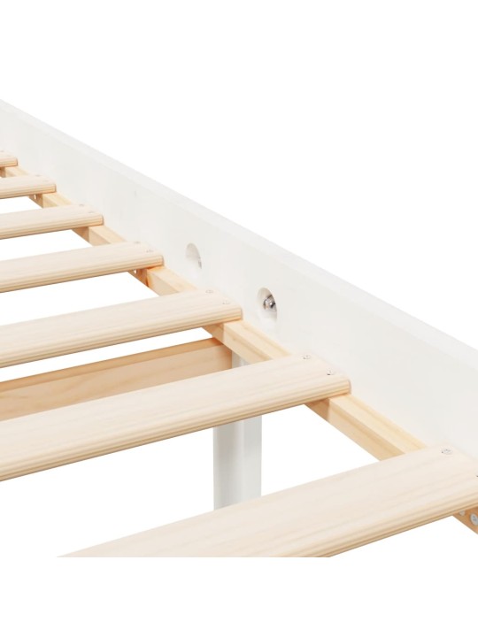 Postel s čelem pro seniory bílý King Size masivní dřevo