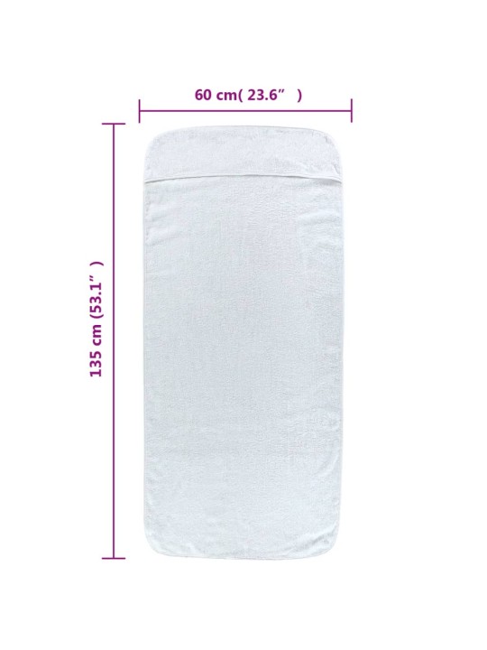Plážové osušky 4 ks bílé 60 x 135 cm textil 400 GSM