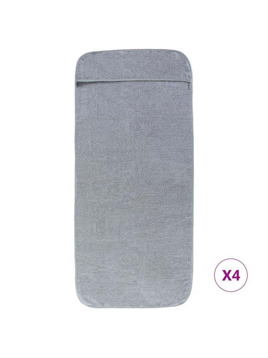 Plážové osušky 4 ks šedé 60 x 135 cm textil 400 GSM