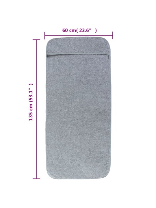 Plážové osušky 4 ks šedé 60 x 135 cm textil 400 GSM