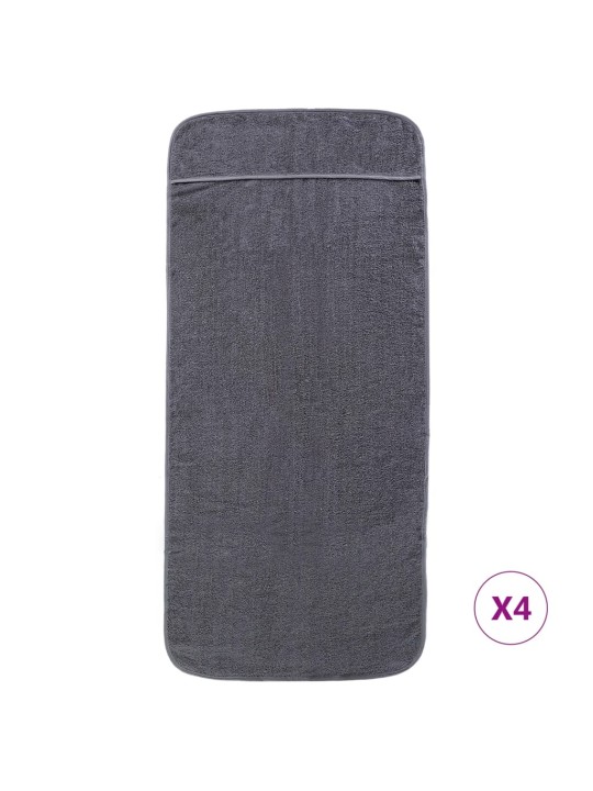 Plážové osušky 4 ks antracitové 60 x 135 cm textil 400 GSM